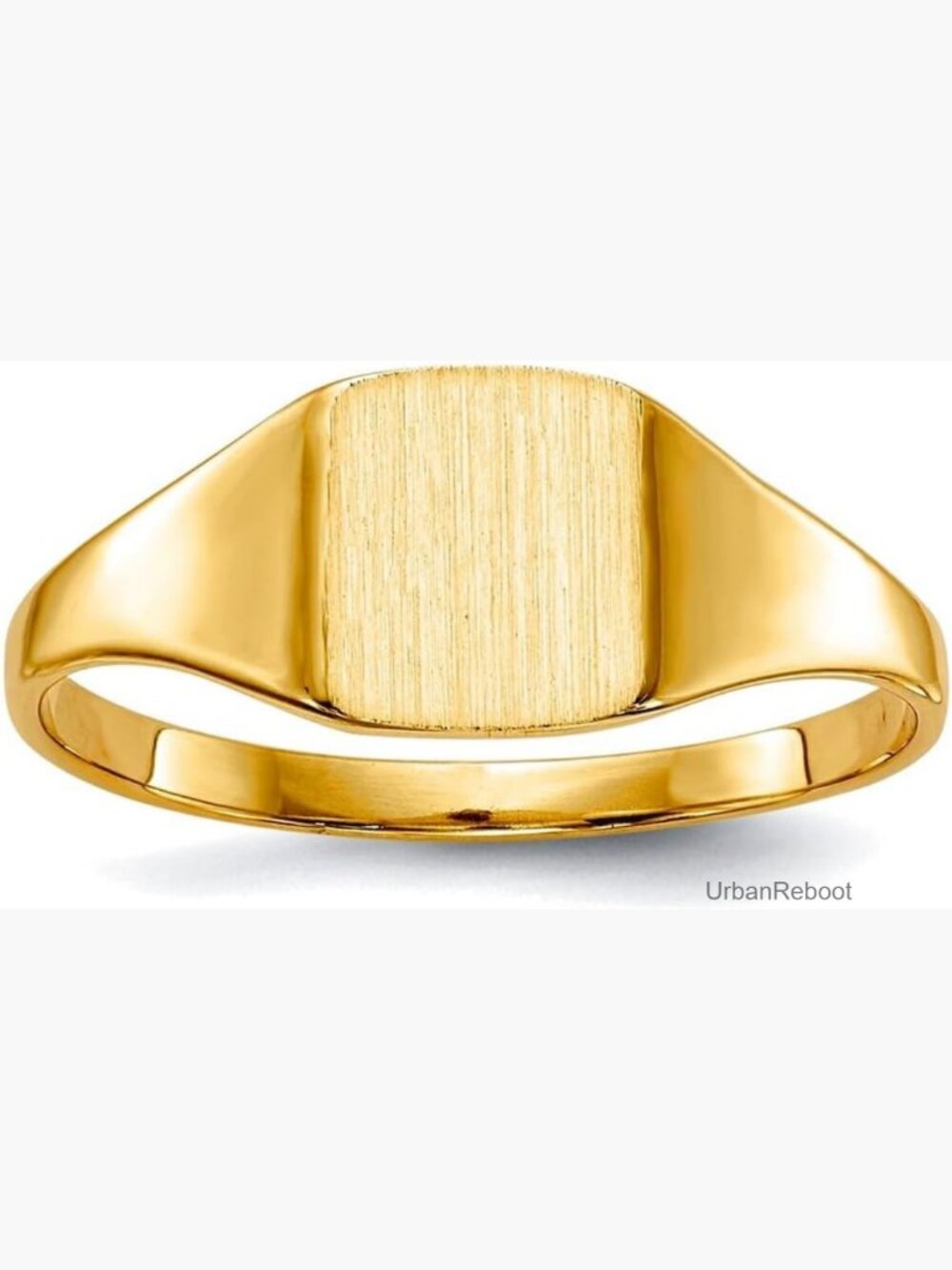 14k Yellow Gold Solid Back Signet Ring Size 6 Band - Picture 1 of 7